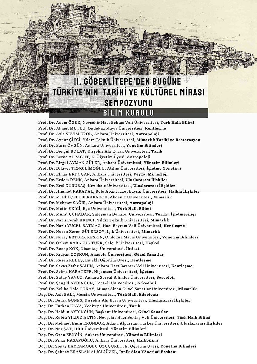 Bilim-Kurulu-848x1200 II. Göbeklitepe’den Bugüne Türkiye'nin Tarihi ve Kültürel Mirası Sempozyumu  